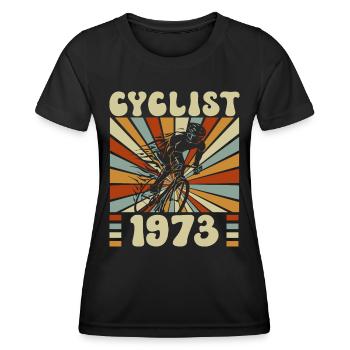 Cycling party born in 1973 50 years anniversary - Women's Functional T-Shirt - black - Front - AI Model Female 172 light (172cm)
