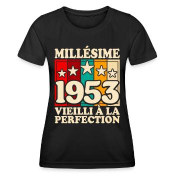 Millésime 1953 Fête 70 Ans Anniversaire - T-shirt sport Femme - noir - Devant - AI Model Female 172 light (172cm)