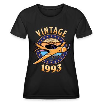 Passionné Aviation 1993 30 Ans Anniversaire - T-shirt sport Femme - noir - Devant - AI Model Female 172 light (172cm)