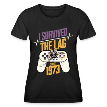 Geek geboren 1973 Geburtstag Gamer 50 Jahre - Frauen Funktions-T-Shirt - Schwarz - Vorne - AI Model Female 172 light (172cm)