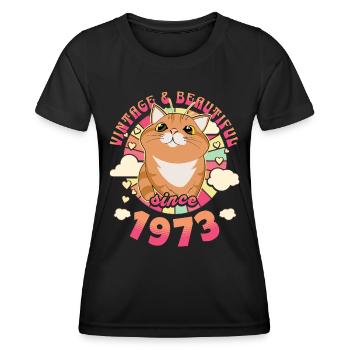 Gorgeous Vintage Woman 1973 50 Years Anniversary - Women's Functional T-Shirt - black - Front - AI Model Female 172 light (172cm)