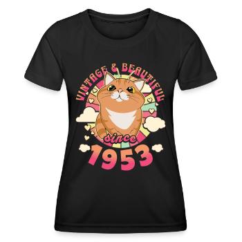 Gorgeous Vintage Woman 1953 70 Years Anniversary - Women's Functional T-Shirt - black - Front - AI Model Female 172 light (172cm)
