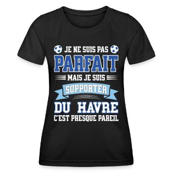 Supporter Football Le Havre Foot Fier Havrais - T-shirt sport Femme - noir - Devant - AI Model Female 172 light (172cm)