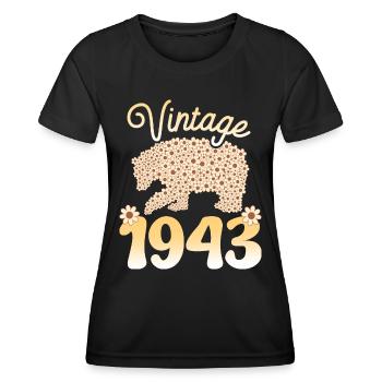 Birthday Party 1943 Woman 80 Years Birthday - Women's Functional T-Shirt - black - Front - AI Model Female 172 light (172cm)