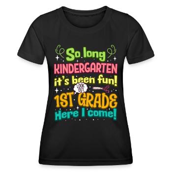 Fin De La Maternelle Rentrée Primaire Enfant - T-shirt sport Femme - noir - Devant - AI Model Female 172 light (172cm)