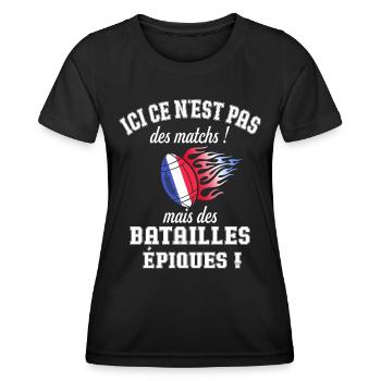 Humour Rugby France Supporter Joueur Rugby - T-shirt sport Femme - noir - Devant - AI Model Female 172 light (172cm)