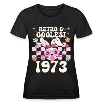 Rétro Cool Fille Née En 1973 50 Ans Anniversaire - T-shirt sport Femme - noir - Devant - AI Model Female 172 light (172cm)