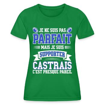 Homme Castrais Castres Rugbyman Rugby Humour - T-shirt sport Femme - vert - Devant - AI Model Female 172 dark (172cm)