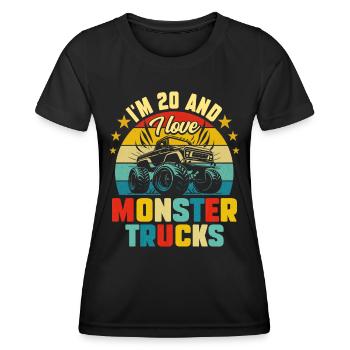 Monster Truck Car 20 Years Anniversary - Women's Functional T-Shirt - black - Front - AI Model Female 172 light (172cm)