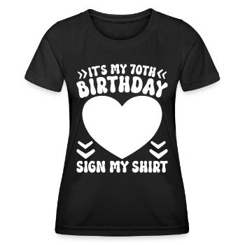 70th Anniversary Sign Woman Birthday 70 Years - Women's Functional T-Shirt - black - Front - AI Model Female 172 light (172cm)