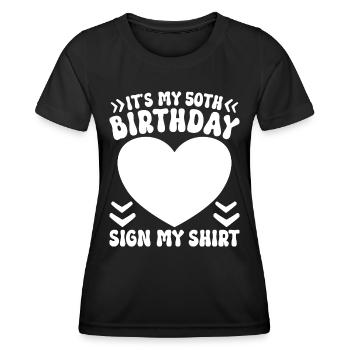 50th Anniversary Sign Woman Anniversary 50 Years - Women's Functional T-Shirt - black - Front - AI Model Female 172 light (172cm)