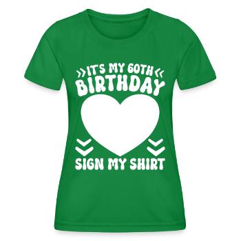 60th Anniversary Sign Woman Anniversary 60 Years - Women's Functional T-Shirt - kelly green - Front - AI Model Female 172 dark (172cm)