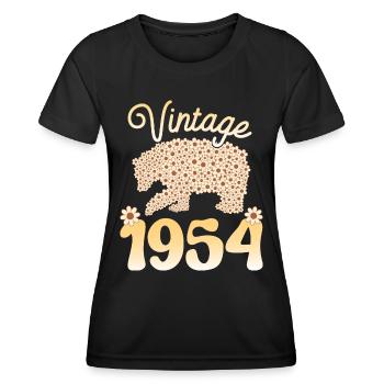 Bear 1954 Birthday Party Woman 70 Years - Women's Functional T-Shirt - black - Front - AI Model Female 172 light (172cm)