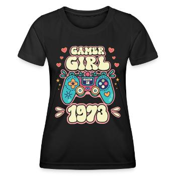 Geek Girl Level 50 Geburtstag Gamer 50 Jahre - Frauen Funktions-T-Shirt - Schwarz - Vorne - AI Model Female 172 light (172cm)
