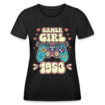 Geek Girl Level 70 Geburtstag Gamer 70 Jahre - Frauen Funktions-T-Shirt - Schwarz - Vorne - AI Model Female 172 light (172cm)