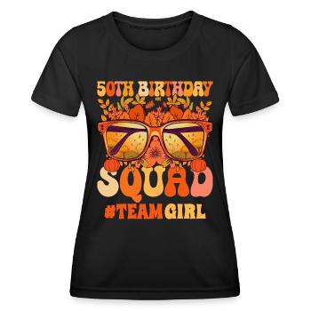 Jubiläumsfrau 50 Jahre Gruppe Feiern Sie 50 Jahre - Frauen Funktions-T-Shirt - Schwarz - Vorne - AI Model Female 172 light (172cm)