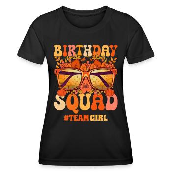 Anniversaire Groupe Fête Anniversaire Femme - T-shirt sport Femme - noir - Devant - AI Model Female 172 light (172cm)