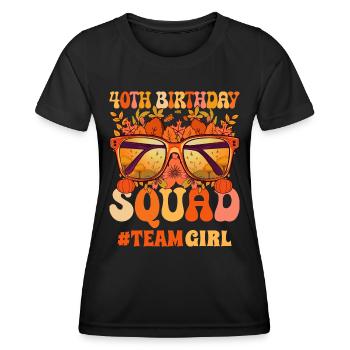 Anniversaire Femme 40 Ans Groupe Célébrer 40 Ans - T-shirt sport Femme - noir - Devant - AI Model Female 172 light (172cm)