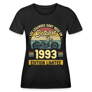 Legendes Nées En Octobre 1993 30ème Anniversaire - T-shirt sport Femme - noir - Devant - AI Model Female 172 light (172cm)