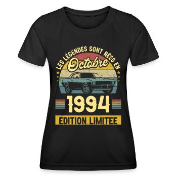 Legendes Nées En Octobre 1994 30ème Anniversaire - T-shirt sport Femme - noir - Devant - AI Model Female 172 light (172cm)