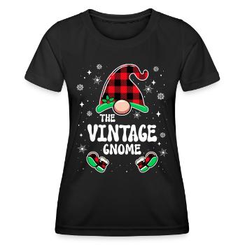 Vintage Gnome Family Christmas - Women's Functional T-Shirt - black - Front - AI Model Female 172 light (172cm)
