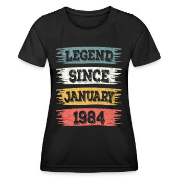 Legend 40 Years 1984 January 40 Years Anniversary - Women's Functional T-Shirt - black - Front - AI Model Female 172 light (172cm)