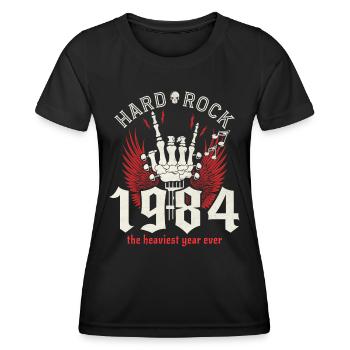 Rock Jahr 1984 Partymusiker 40 Jahre Geburtstag - Frauen Funktions-T-Shirt - Schwarz - Vorne - AI Model Female 172 light (172cm)