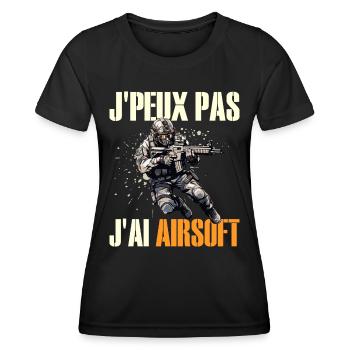 Je Peux Pas J'Ai Airsoft Humour Airsofteur - T-shirt sport Femme - noir - Devant - AI Model Female 172 light (172cm)