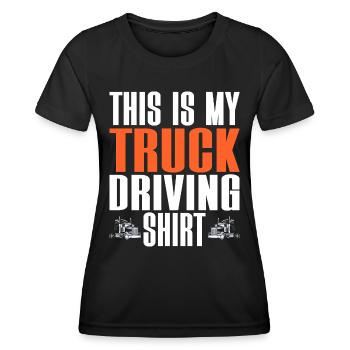 LKW-Fahrer LKW-Fahrer LKW-Fahrer - Frauen Funktions-T-Shirt - Schwarz - Vorne - AI Model Female 172 light (172cm)