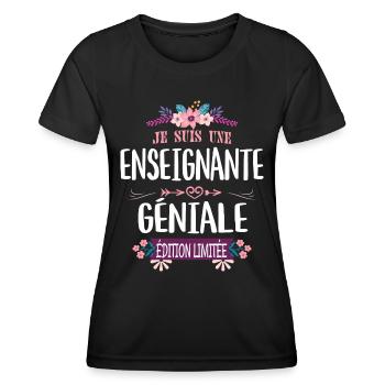 Édition Limitée Enseignante Géniale - T-shirt sport Femme - noir - Devant - AI Model Female 172 light (172cm)
