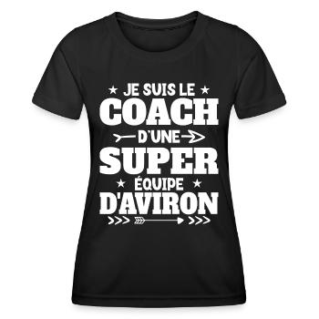 Super Coach Cadeau Pour Coach D'Aviron - T-shirt sport Femme - noir - Devant - AI Model Female 172 light (172cm)