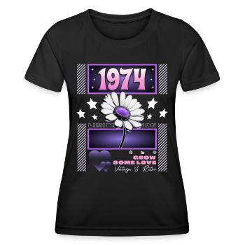 Retro Y2K Year 1974 Birthday Woman 50 Years - Women's Functional T-Shirt - black - Front - AI Model Female 172 light (172cm)