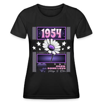 Retro Y2K Year 1954 Birthday Woman 70 Years - Women's Functional T-Shirt - black - Front - AI Model Female 172 light (172cm)