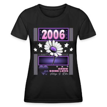 Retro Y2K Year 2006 Birthday Woman 18 Years Old - Women's Functional T-Shirt - black - Front - AI Model Female 172 light (172cm)