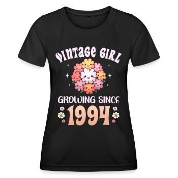 Vintage Year 1994 Birthday Woman 30 Years - Women's Functional T-Shirt - black - Front - AI Model Female 172 light (172cm)