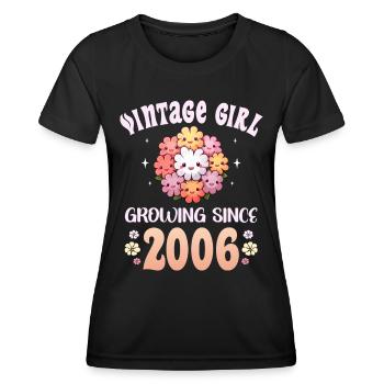 Vintage Year 2006 Birthday Woman 18 Year Old - Women's Functional T-Shirt - black - Front - AI Model Female 172 light (172cm)