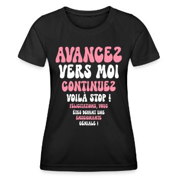 Humour Super Cadeau Pour Enseignante - T-shirt sport Femme - noir - Devant - AI Model Female 172 light (172cm)
