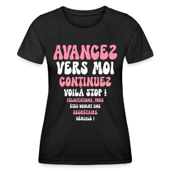 Humour Super Cadeau Pour Secrétaire - T-shirt sport Femme - noir - Devant - AI Model Female 172 light (172cm)