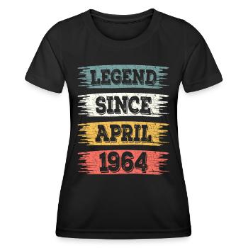 Légende 60 Ans 1964 Avril 60 Ans Anniversaire - T-shirt sport Femme - noir - Devant - AI Model Female 172 light (172cm)