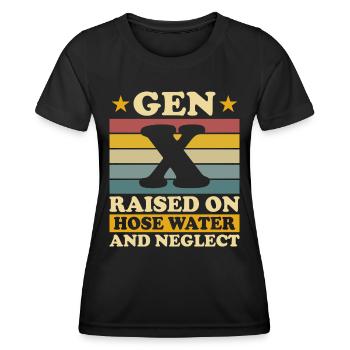 Generation X Humor - Frauen Funktions-T-Shirt - Schwarz - Vorne - AI Model Female 172 light (172cm)