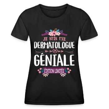 Femme Édition Limitée Dermatologue Géniale - T-shirt sport Femme - noir - Devant - AI Model Female 172 light (172cm)