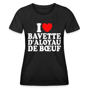 Boucher I Love Bavette d'Aloyau De Boeuf - T-shirt sport Femme - noir - Devant - AI Model Female 172 light (172cm)