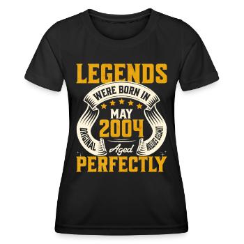 20eme Anniversaire Mai Millesime 2004 - T-shirt sport Femme - noir - Devant - AI Model Female 172 light (172cm)