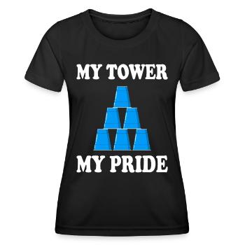 Cup Stacking Humor Sport Stacking - Women's Functional T-Shirt - black - Front - AI Model Female 172 light (172cm)