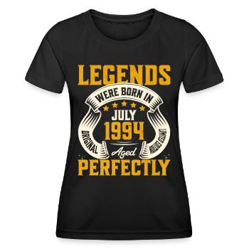 30-jähriges Jubiläum Juli Jahr 1994 - Frauen Funktions-T-Shirt - Schwarz - Vorne - AI Model Female 172 light (172cm)