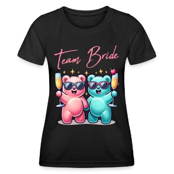 Team Bride Gummy Bears, Bachelor Party Outfit for Groomsmen - Women's Functional T-Shirt - black - Front - AI Model Female 172 light (172cm)