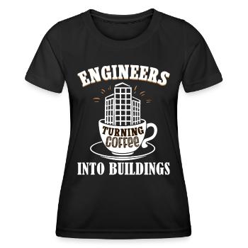 Humor Café Bauingenieurwesen - Frauen Funktions-T-Shirt - Schwarz - Vorne - AI Model Female 172 light (172cm)