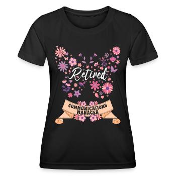Retired Woman Retirement Communication Officer - Women's Functional T-Shirt - black - Front - AI Model Female 172 light (172cm)