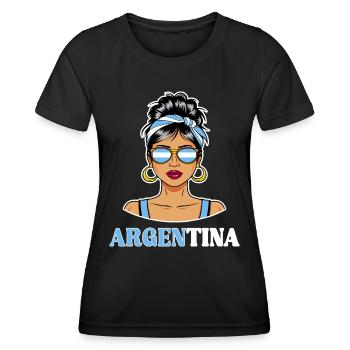 Argentina Flag Women Argentina - Women's Functional T-Shirt - black - Front - AI Model Female 172 light (172cm)