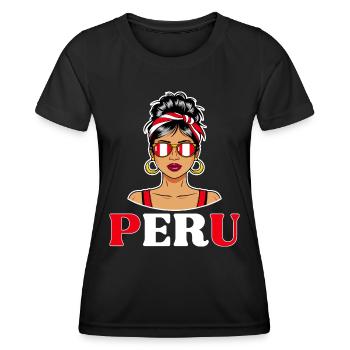 Peru Flag Peruvian Women - Women's Functional T-Shirt - black - Front - AI Model Female 172 light (172cm)